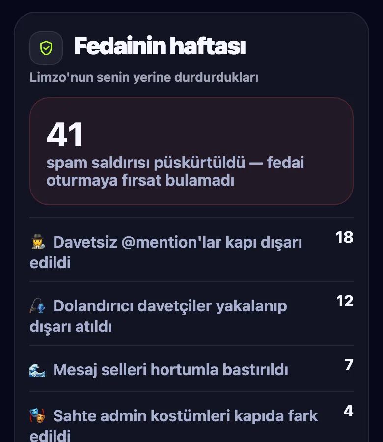 Fedainin haftası: türe göre püskürtülen 41 spam saldırısı